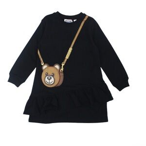Moschino Kids Girls Black Teddy Bag Dress